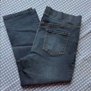 Dark Wash Stretch Denim Capri - Back Pocket Detail sz 14W